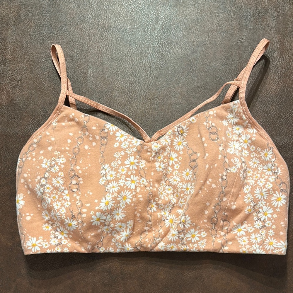 Victoria's Secret Peach Floral Sports Bra